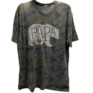L.A.T. Live and Tell Adult Crew Vintage Camo with PAPA Graphic Print, Size‎ XL